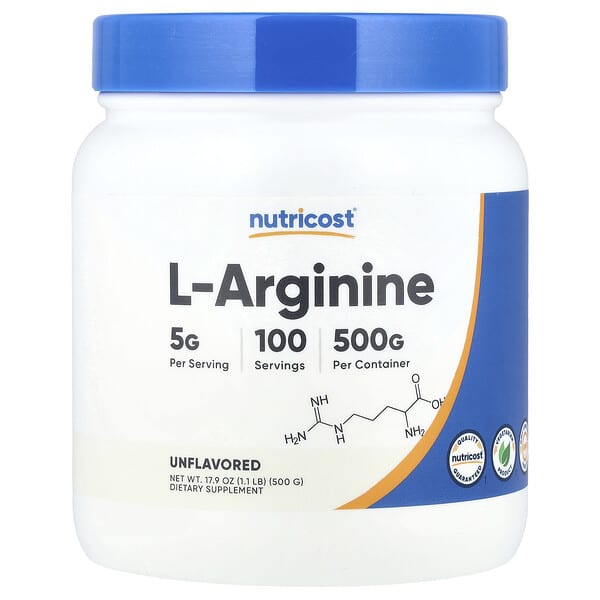 Nutricost L-Arginine, Unflavored, 17.9 oz (500 g)