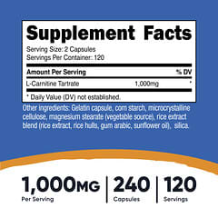 Tartrato de L-carnitina, 240 cpsulas (500 mg por cpsula)