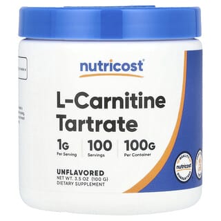 Nutricost, Tartrate de L-carnitine, Non aromatisé, 100 g