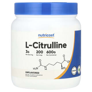 Nutricost, L-Citrulline, Unflavored, L-Citrullin, geschmacksneutral, 600 g (1,3 lb.)