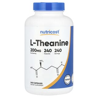 Nutricost, L-teanina, 200 mg, 240 cápsulas
