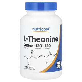 Nutricost, L-teanina, 200 mg, 120 cápsulas