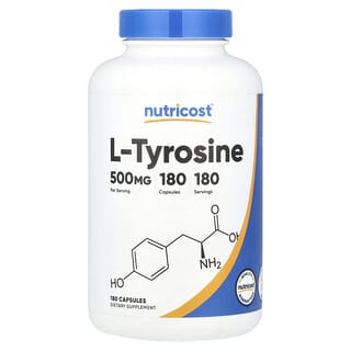 Nutricost, L-tirosina, 500 mg, 180 cápsulas