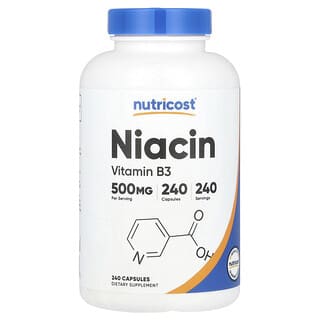 Nutricost, Niacyna, 500 mg, 240 kapsułek