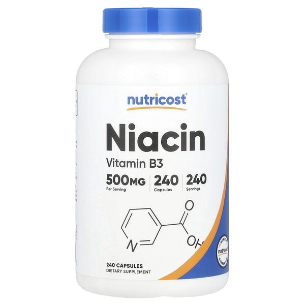 Niacin, 500 mg, 240 Capsules