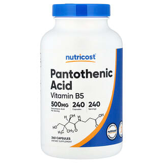 Nutricost, Ácido pantoténico, 240 cápsulas