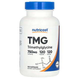 Nutricost, TMG (Trimethylglycine), TMG (Trimethylglycin), 750 mg, 120 Kapseln