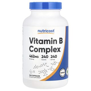 Nutricost, Vitamin B Complex, Vitamin-B-Komplex, 462 mg, 240 Kapseln