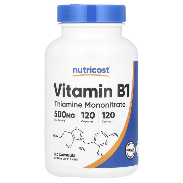 Vitamin B1, 500 mg, 120 Capsules