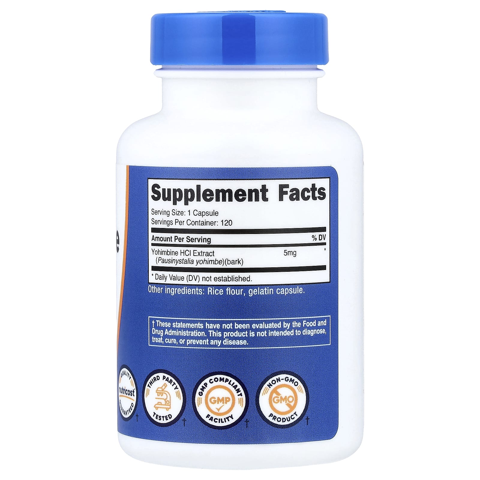 Nutricost, Yohimbine, 5 mg, 120 Capsules