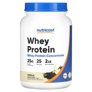 Nutricost, Concentrado de proteína de suero de leche, Vainilla`` 907 g (2 lb)