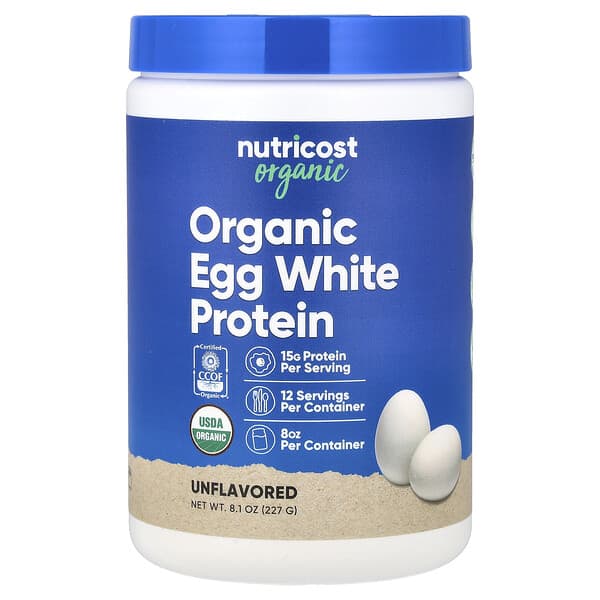 Organic Egg White Protein, Unflavored, 8.1 oz (227 g)