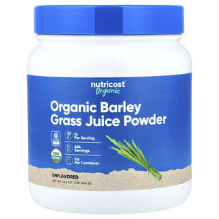 Nutricost, Organic Barley Grass Juice Powder, Unflavored, 16.2 oz (454 g)