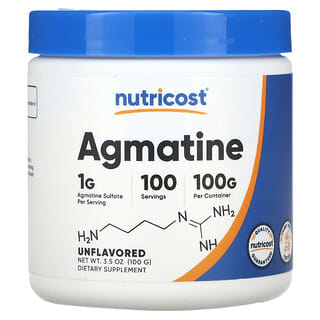 Nutricost, Agmatina, Sin sabor`` 100 g (3,5 oz)