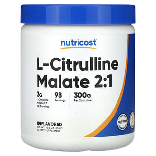 Nutricost, Malato de L-citrulina 2: 1, Sin sabor, 300 g (10,6 oz)