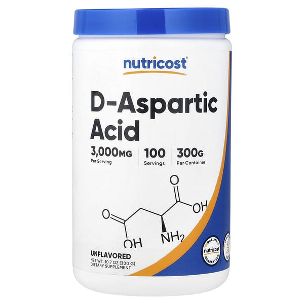 Nutricost, D-Aspartic Acid, Unflavored, 10.7 oz (300 g) — product photo 1