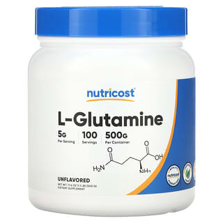 Nutricost, L-глютамин, без добавок, 500 г (17,6 унции)