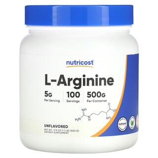 Nutricost, L-arginina, non aromatizzata, 500 g