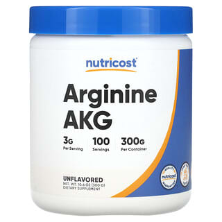 Nutricost, Arginina AKG, Sin sabor, 3 g, 300 g (10,6 oz)