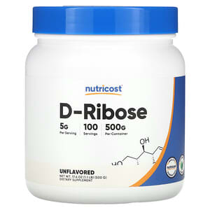 Nutricost, D-Ribose, Unflavored, 5 g, 1.1 lb (500 g)'