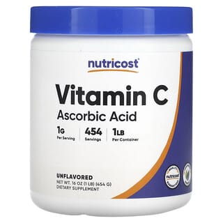 Nutricost, Vitamina C, non aromatizzata, 454 g