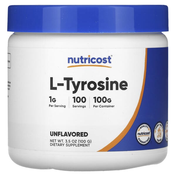 Nutricost, L-Tyrosine, Unflavored, 3.5 oz (100 g)