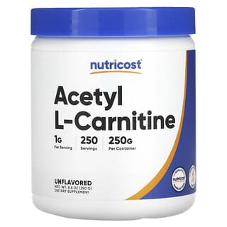 Nutricost, Acetil L-carnitina, Sin sabor, 250 g (8,8 oz)