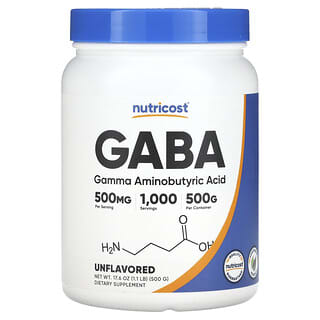 Nutricost, GABA, Sem Sabor, 500 g (17,6 oz)