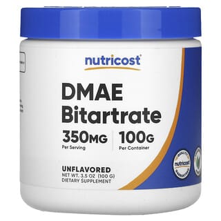 Nutricost, Bitartrato de DMAE, sin sabor, 350 mg, 100 g (3,5 oz)