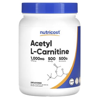 Nutricost, ацетил-L-карнитин, без добавок, 500 г (1,1 фунта)
