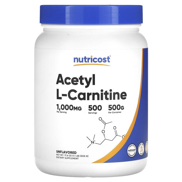 Nutricost, Acetyl L-Carnitine, Unflavored, 17.6 oz (500 g)