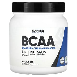 Nutricost, Performance, BCAA, Unflavored, 1.2 lb (540 g)