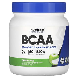 Nutricost, Desempenho, BCAA, Maçã Verde, 540 g (1,2 lb)
