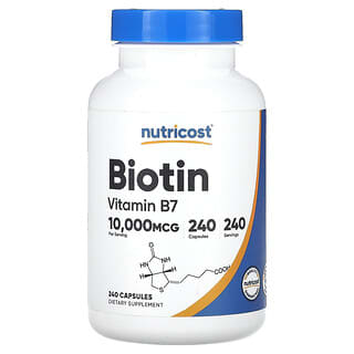 Nutricost, Biotin, 10,000 mcg, 240 Capsules