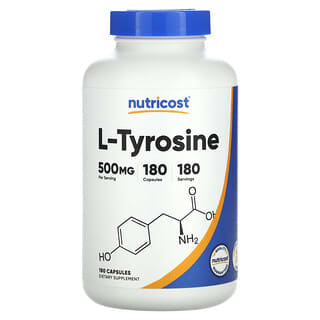 Nutricost, L-tirosina, 500 mg, 180 cápsulas