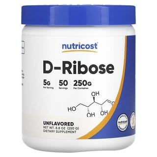 Nutricost‏, D-ריבוז, ללא תוספת טעם, 250 גרם (8.8 אונקיות)