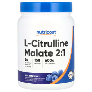 Nutricost, L-시트룰린 말레이트 2:1, 블루 라즈베리, 600g(1.3lb)