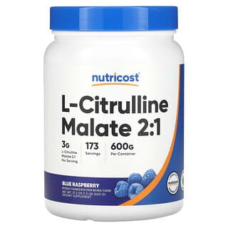 Nutricost, L-цитруллин малат 2:1, голубая малина, 600 г (1,3 фунта)