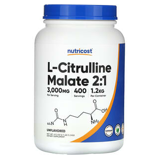Nutricost, L-Citrulline Malate 2:1, Unflavored, 43.2 oz (1.2 kg)