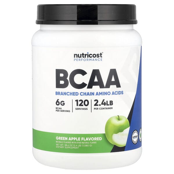 Nutricost, Performance, BCAA, Green Apple, 2.4 lb (1,080 g)