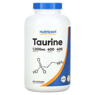 Nutricost, Таурин, 1000 мг, 400 капсул