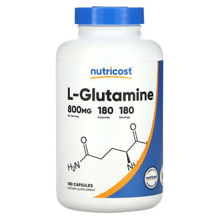 Nutricost, L-глютамин, 800 мг, 180 капсул