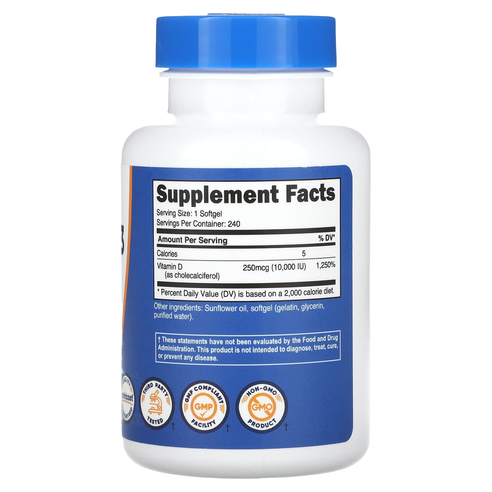 Nutricost, Vitamin D3, 10,000 Iu, 240 Softgels