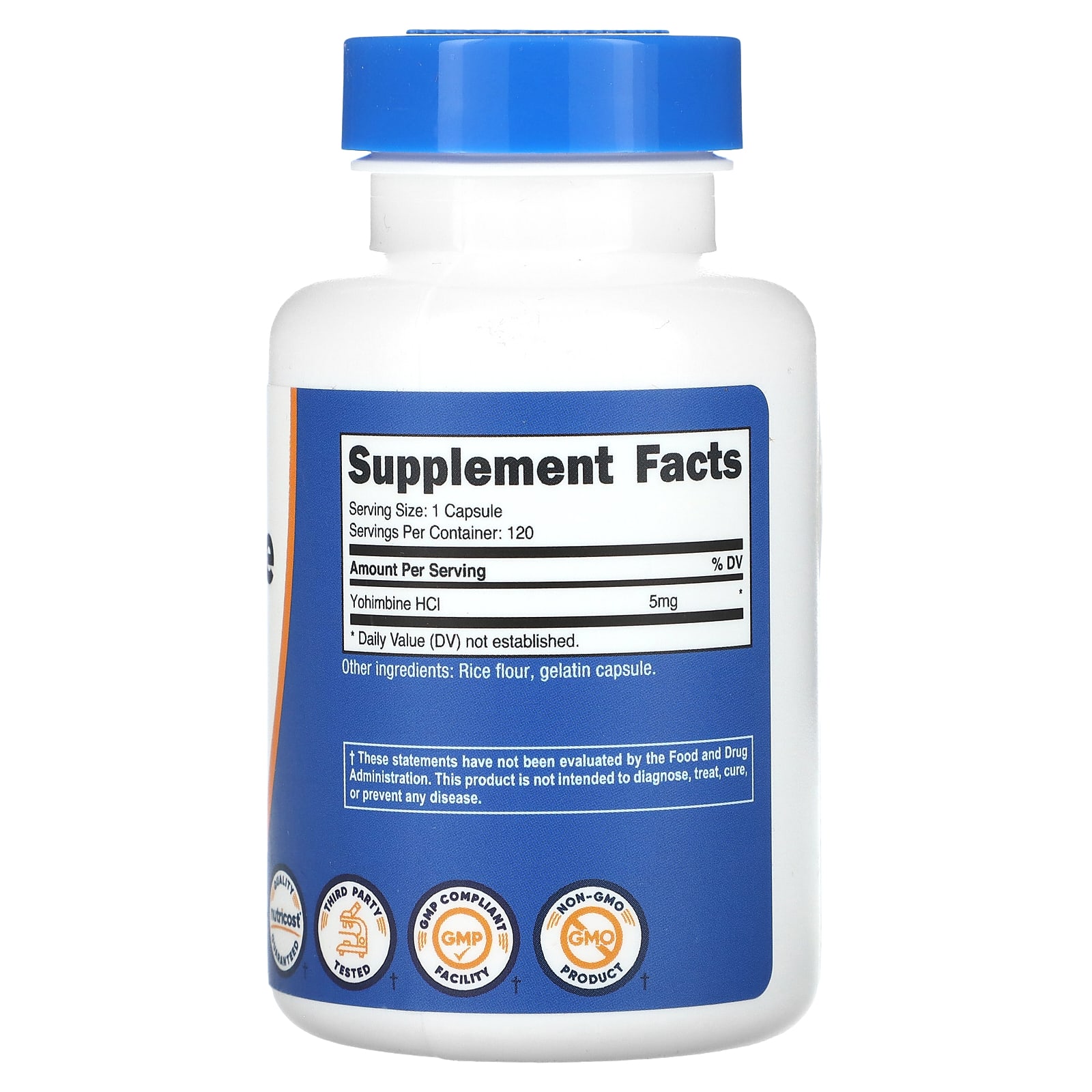 Nutricost, Yohimbine, 5 mg, 120 Capsules