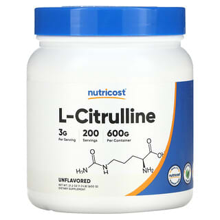 Nutricost, L-citrulina, sin sabor, 600 g (21,2 oz)
