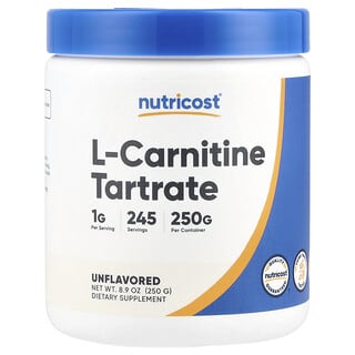 Nutricost‏, L-קרניטין טרטרט, ללא תוספת טעם, 250 גרם (8.9 אונקיות)