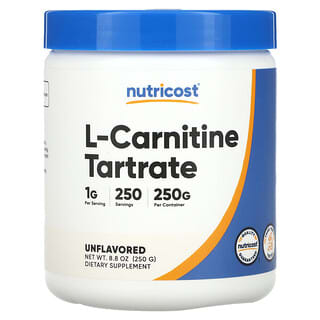 Nutricost, Tartrato de L-carnitina, Sin sabor, 250 g (8,8 oz)