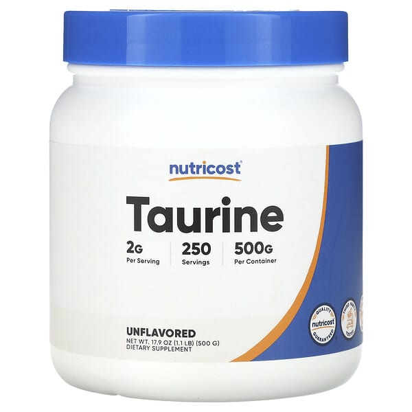Nutricost, Taurine, Unflavored, 17.9 oz (500 g)