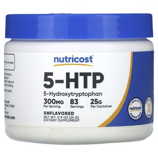 Nutricost, 5-HTP, порошок, 5-гидрокситриптофан, без добавок, 25 г (0,9 унции)