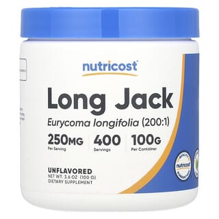 Nutricost, Long Jack, Aromasız, 3,6 oz (100 gr)